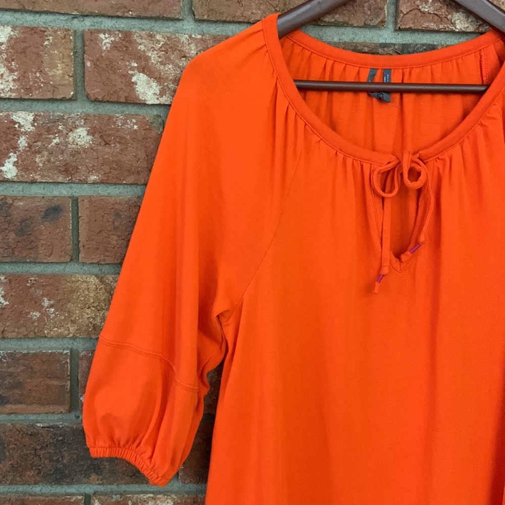 Anthropologie Anais Orange Balloon Sleeve Dress - Picture 4 of 7